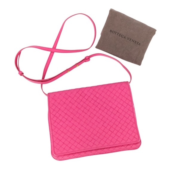 BOTTEGA VENETA Pink Leather Intrecciato Shoulder Bag - Picture 15 of 15